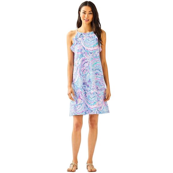 Lilly Pulitzer Billie Dress “Happy As A Clam” Halter Size XL Pima Cotton NEW - Picture 1 of 16